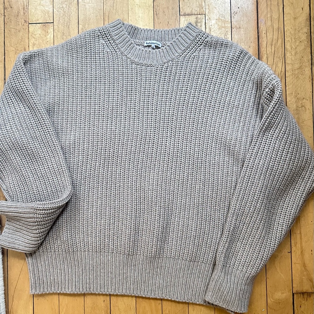 Reformation Cotton Cashmere Oversized Sweater